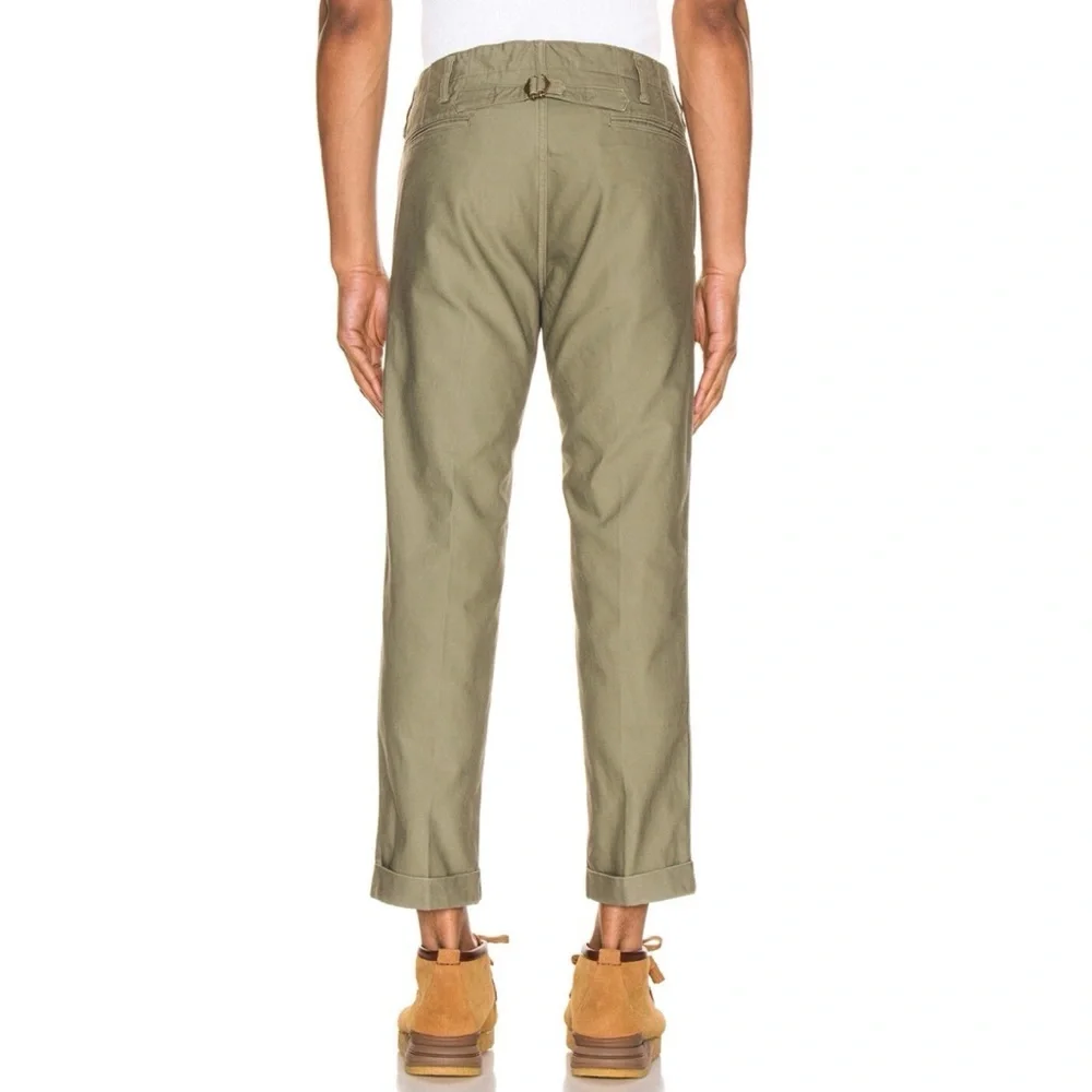 Unisex Japanese Brand VISVIM High-Water Green Chino Khakis Ankle Cuffed Pants XS